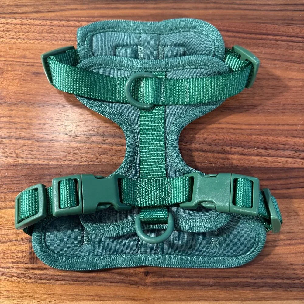 Adjustable Green No-Pull Dog Harness - Padded Comfort